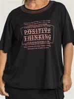 Gozzip Black -  Inas Bluse med Print, Sort/Koral